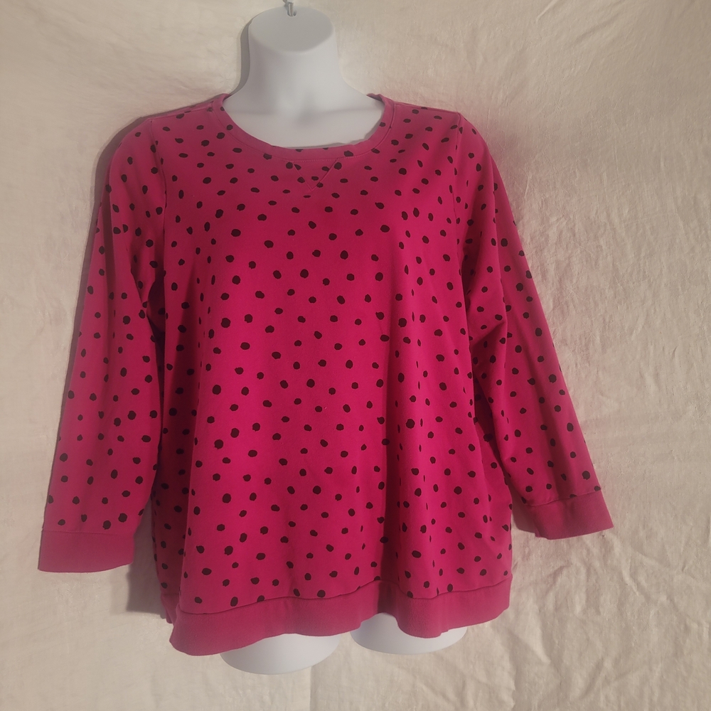 Active USA Pink and Black Polka Dot Sweatshirt